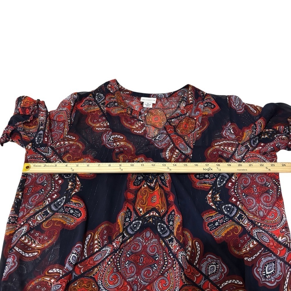 NWT Liz Claiborne Sheer Paisley Print Blouse & Cami Set Boho Women's Size XL - Picture 15 of 16